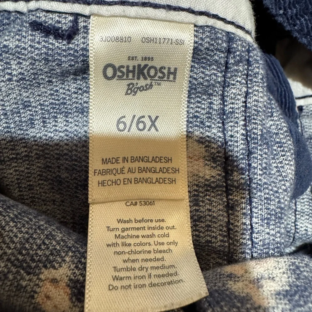 Oshkosh Navy Blue Corduroy Floral Jumper Dress Cottagecore Farmhouse Girls 6/6X